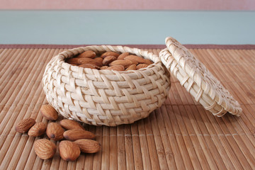 Almonds in the basket