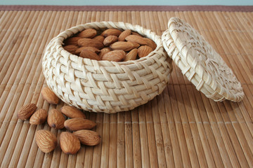 Almonds in the basket