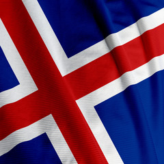 Close up of the Icelandic flag, square image