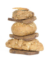 Fototapeta na wymiar a stack of healthy bread variations