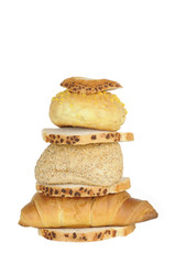 a stack of white bread variations