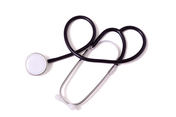 A stethoscope isolated on white
