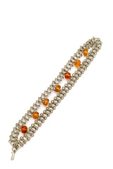 object on white - bracelet with amber