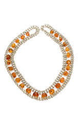 object on white - beads with amber