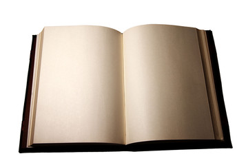A book with blank pages on white background.