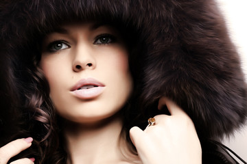 Beautiful woman. Winter fashion & makeup - 6287931