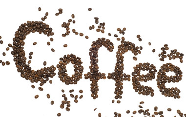 coffee inscription isolated over white background