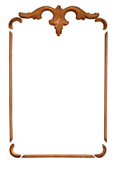 Old wooden frame, isolated against wihite