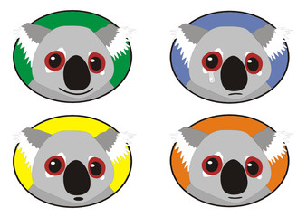 Koala emotions vector drawing