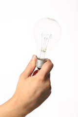 hand take bulb idea in fingers