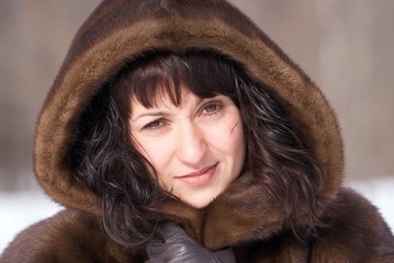 Young woman in fur