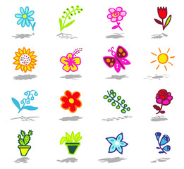 color icons - flowers