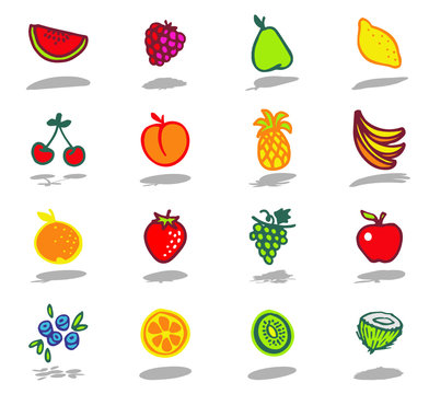 color icons - fruits