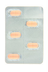 Pack of pills isolated over white background