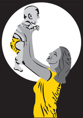 Mother with her baby