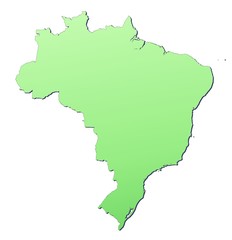 Brazil map filled with light green gradient