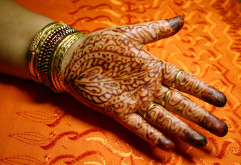 Hand with henna design