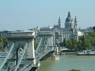 Acrylic prints Széchenyi Chain Bridge River Danube in Budapest with the Széchenyi Chain Bridge