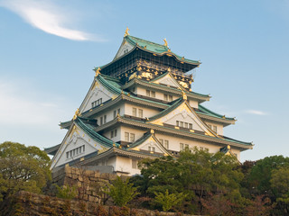 Osaka Castle at dusk