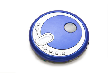Naklejka premium Compact discs and round blue cd player