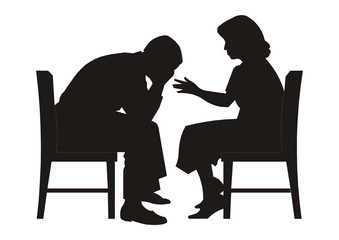 Hombre y mujer sentados