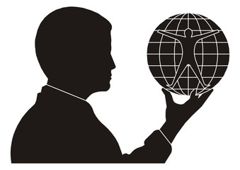 Hombre con planeta © Parato
