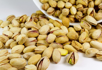 pistachios from the bowl close-up