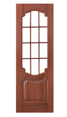 door with red wood isolated on white