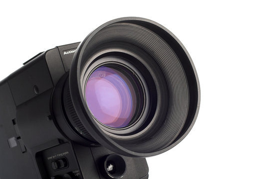 close up shot of a movie camera lens