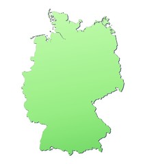 Germany map filled with light green gradient