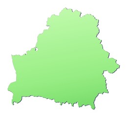 Belarus map filled with light green gradient