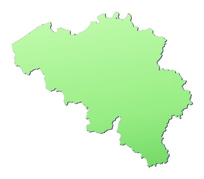 Belgium map filled with light green gradient