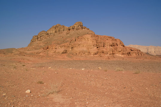 rock and red terrain, timna park, israel...