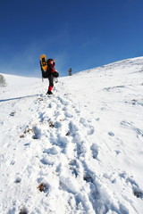 Fototapeta na wymiar Hiking in the winter