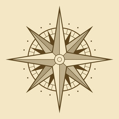 Vector oldstyle wind rose compass