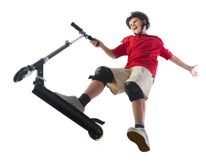 Furious boy with his scooter © Tomasz Trojanowski