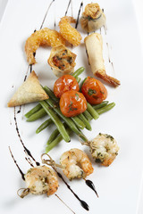 a Sushi platter isolated on a white background