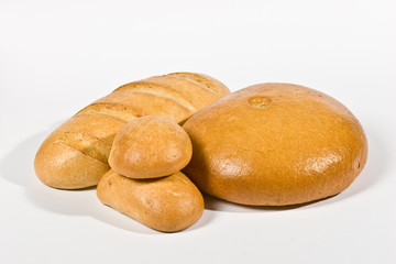 Fototapeta na wymiar food series: white tasty bread over white