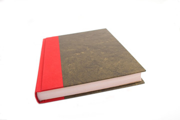 Solitary book set against a white background