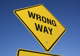 Wrong Way road sign