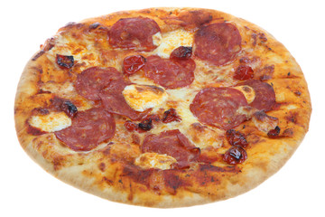 Tuscan Pizza with salami and mascapone cheese 