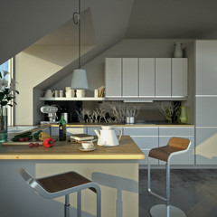 Sunny modern kitchen