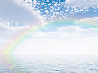 Wonderful rainbow over the sea