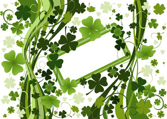 Fototapeta na wymiar design for St. Patrick's Day with four and three leaf clovers