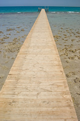 Pontoon on a beach of Red Sea