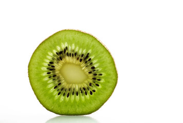Thin sliced Kiwi fruit with backlight