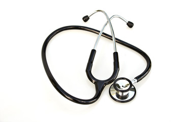 doctor or physicians stethoscope on white