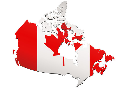 Carte du Canada (Drapeau)