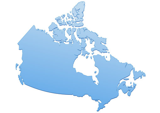 Carte du Canada bleu