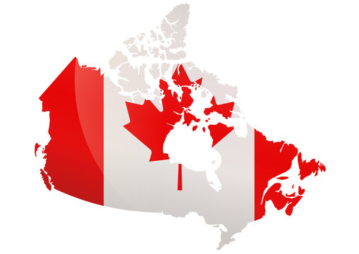 Carte du Canada (Drapeau reflet)